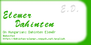 elemer dahinten business card